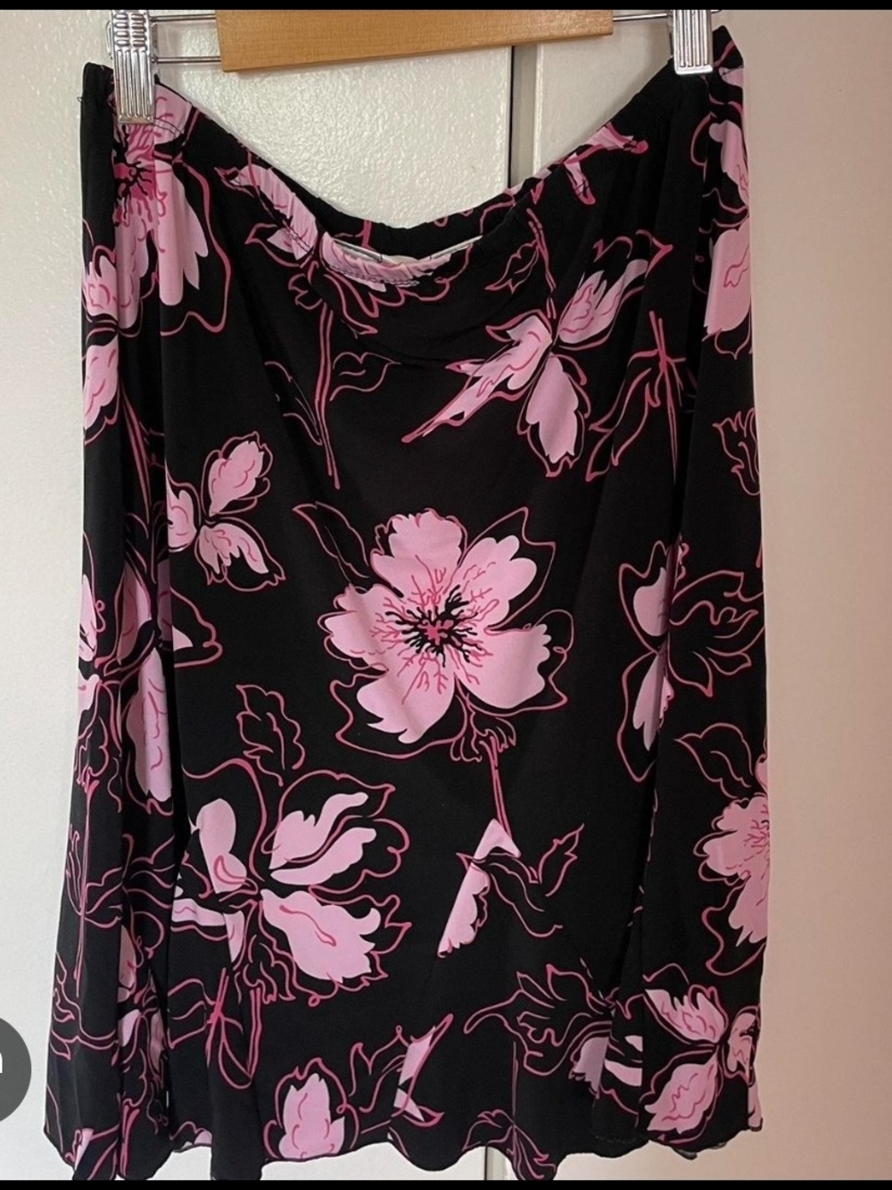 Worthington Black Skirt with Pink Floral Print